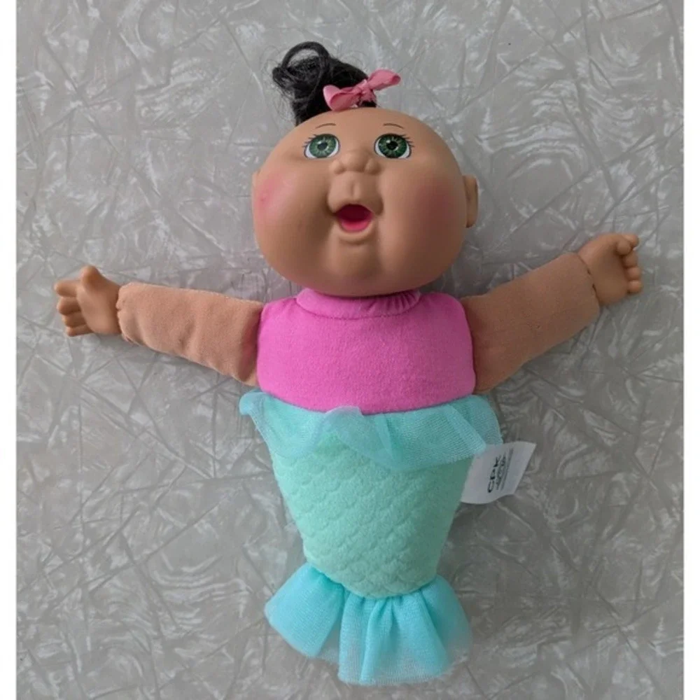 Cabbage Patch Kids Mermaid Doll Cutie Fantasy Friends Medium Skin Dark Hair Pink